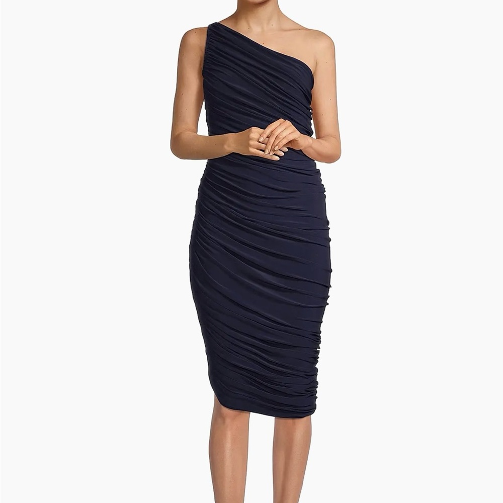 Norma Kamali Midnight Blue One-Shoulder Dress